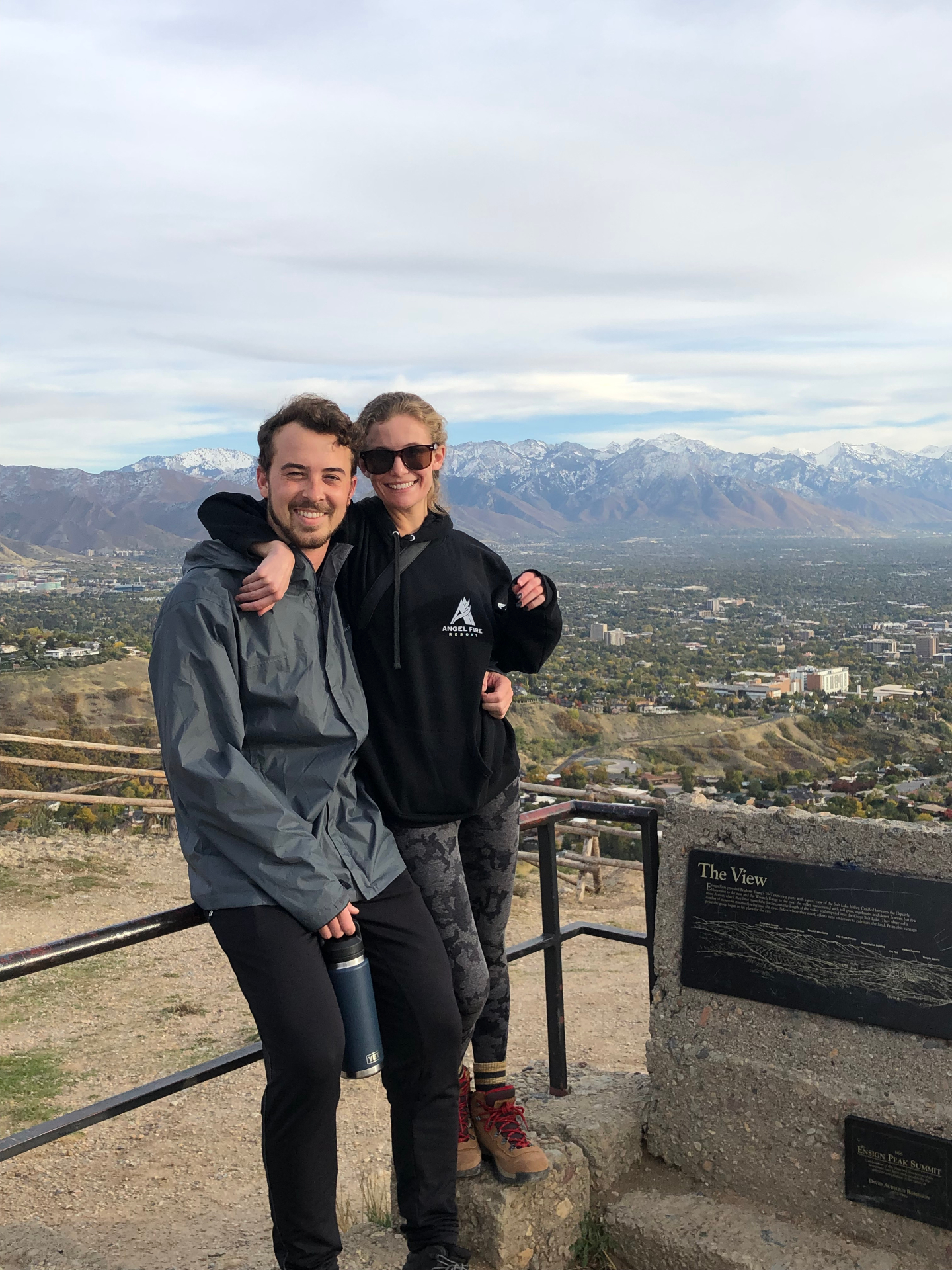 Shane and his wife above the Salt Lake Valley